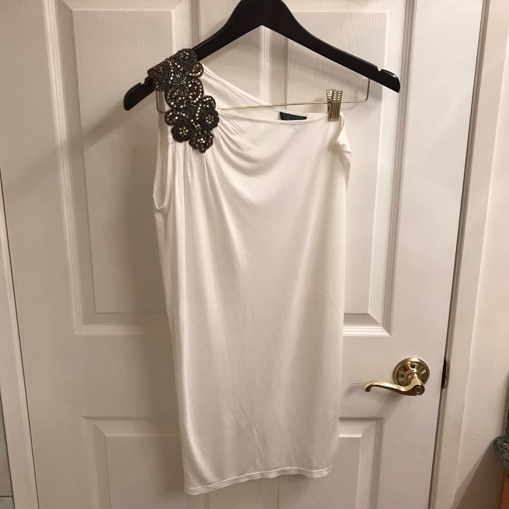 TOPSHOP embellished one shoulder top
